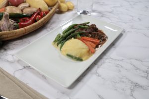 Beef Bourguignon with Beans, Carrot and Mash Potato